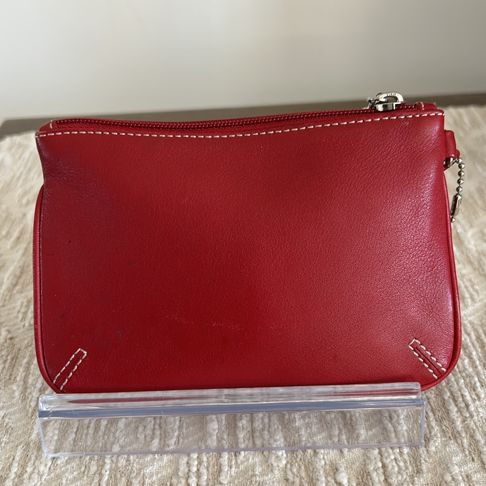 Coach Red Leather Wristlet - Picture 3 of 14